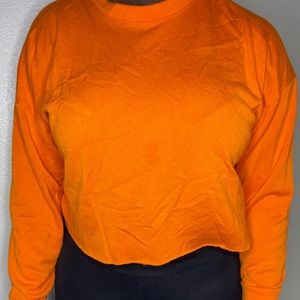 Orange long sleeve crop top